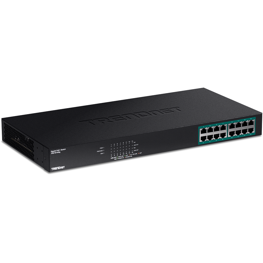 16-Port Gigabit PoE+ Switch – Unmanaged PoE Switch