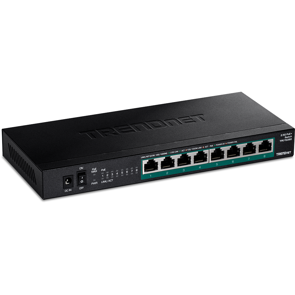 8-Port Multi-Gigabit 2.5Gbps Ethernet Network Unmanaged 2.5G Switch