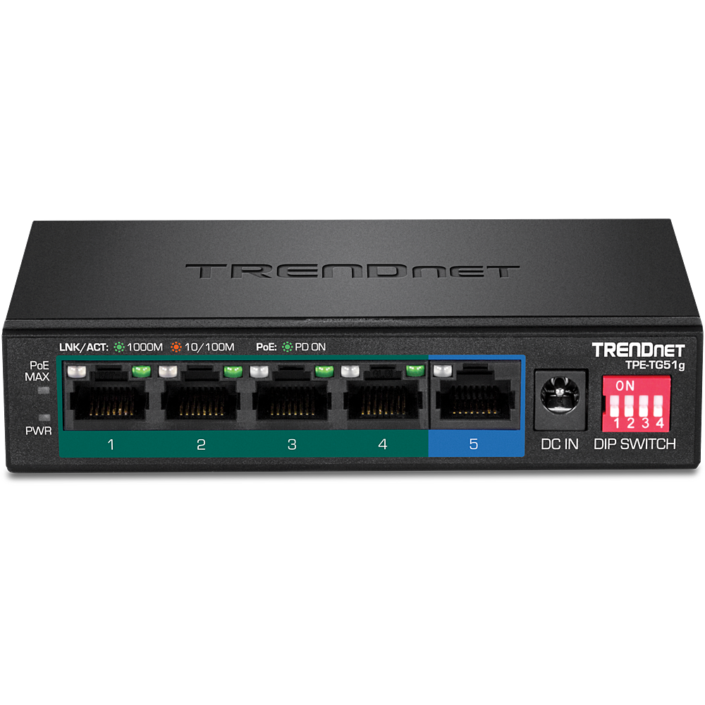 5-Port Gigabit PoE+ Switch  TRENDnet - TRENDnet TPE-TG51g