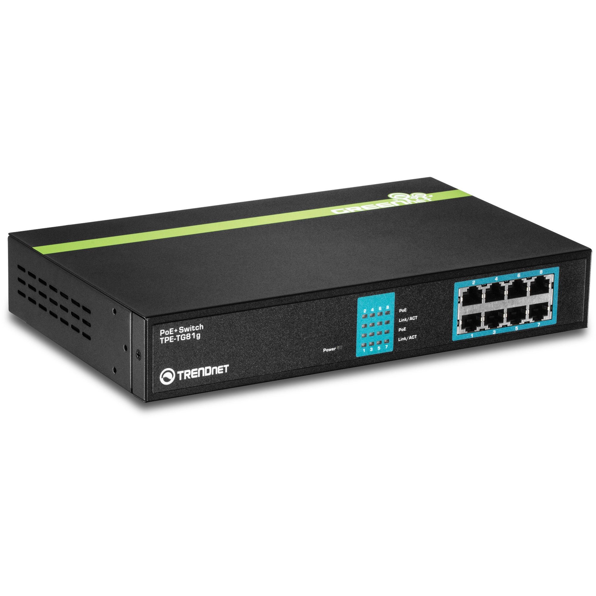 8-Port Gigabit GREENnet PoE+ Switch - TRENDnet TPE-TG81g 8-Port Gigabit GREENnet PoE+ Switch - TRENDnet TPE-TG81g