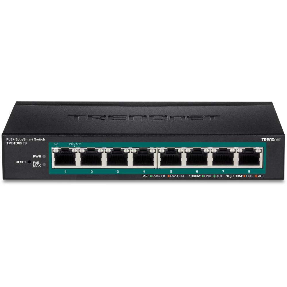 Switch EdgeSmart Gigabit PoE+ de 8 puertos