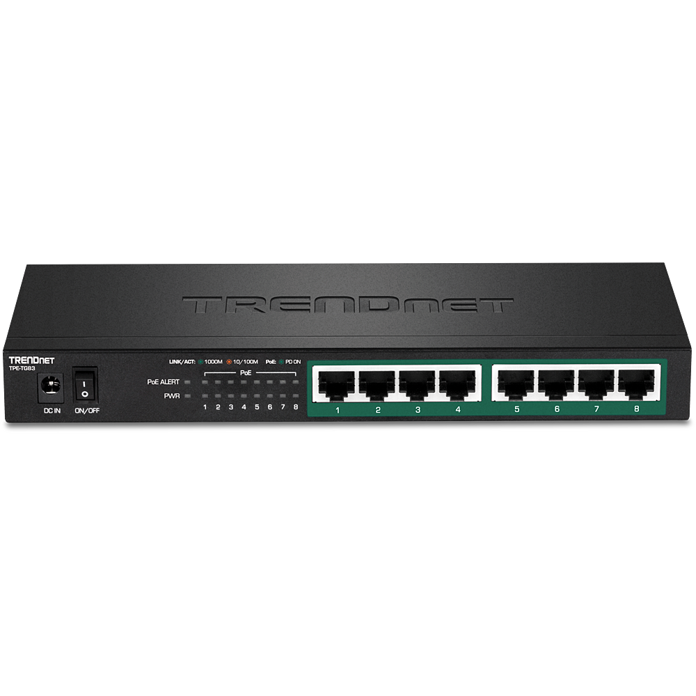 TRENDnet 8-Port 10G Switch, 8 x 10G RJ-45 Ports, 160Gbps Switching Capacity  Rack mountable, 10 Gigabit Network Connections, Lifetime Protection