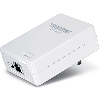 White TRENDnet 500 Mbps Powerline Ethernet AV Adapter Kit TPL-401E2K 