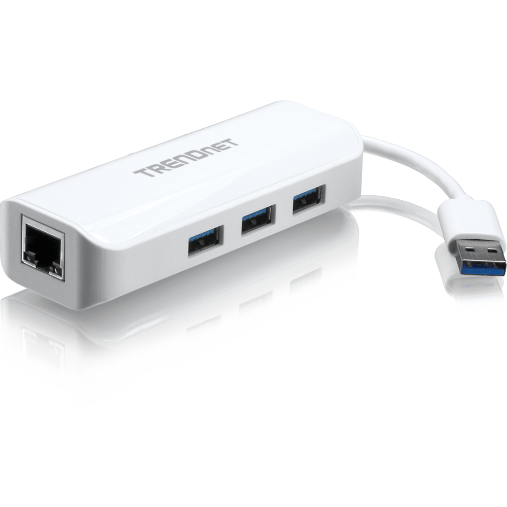 USB 3.0 to Gigabit Adapter + USB Hub - USB Adapter - TRENDnet TU3