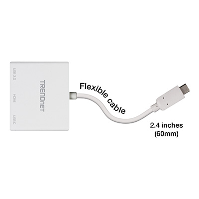 USB-C to HDMI with Power Delivery and USB 3.0 Port - USB-C Adapter -  TRENDnet TUC-HDMI3