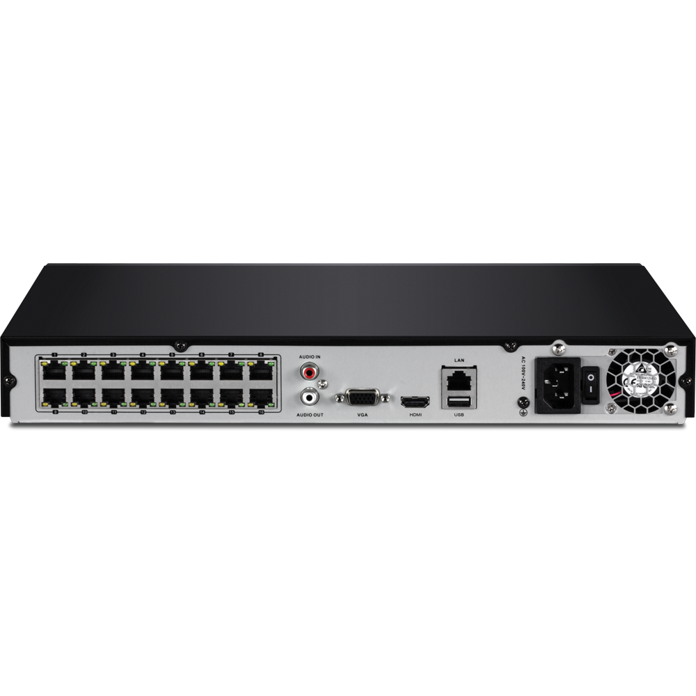 16-Channel H.265 1080p HD PoE+ NVR with 4K support - Surveillance